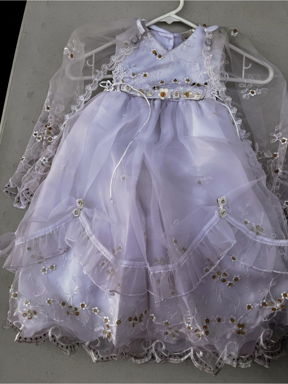 Lilac Formal Flower Girl Dress with Embroidered Tulle